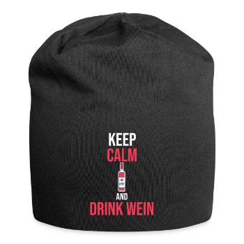 Keep calm and drink wine - Jersey Beanie - black - Front