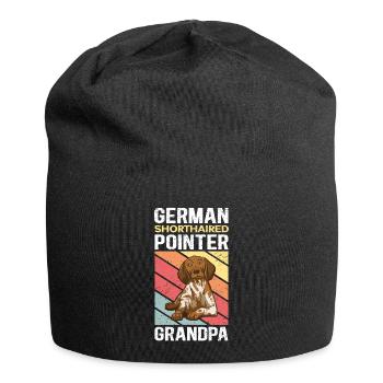 German Shorthair Grandpa Dog Owner Gift - Jersey Beanie - black - Front