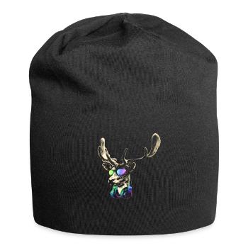 Deer DJ Brown Cool and Funny Music Animal With - Jersey Beanie - black - Front