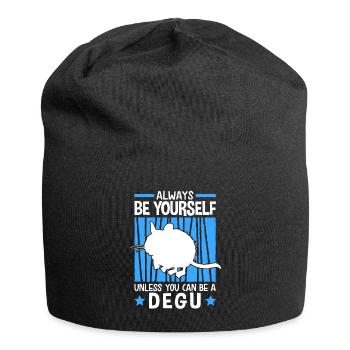 Dann sei ein Degu Nagetier Chile Degu - Jersey-Beanie - Schwarz - Vorne