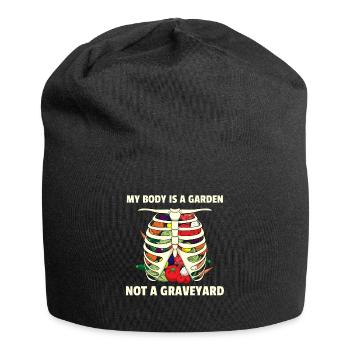 Potager Végétarien Végétalien I Cadeau - Bonnet en jersey - noir - Devant