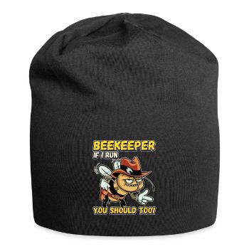 Apiculteur - si je cours, vous devriez aussi être drôle - Bonnet en jersey - noir - Devant