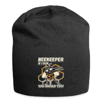 Apiculteur - si je cours, vous devriez aussi être drôle - Bonnet en jersey - noir - Devant