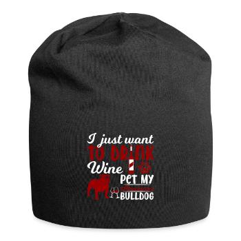 Boire du vin et pet american - Bonnet en jersey - noir - Devant