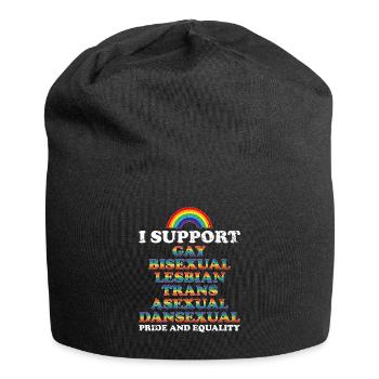 I support Gay rights - Jersey Beanie - black - Front