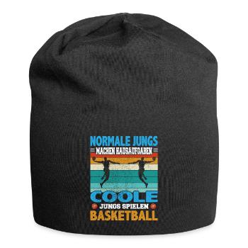 Basketball Dunking Spieler Korbleger Spruch - Jersey-Beanie - Schwarz - Vorne