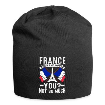 France Flag France Paris Marseille French - Jersey Beanie - black - Front