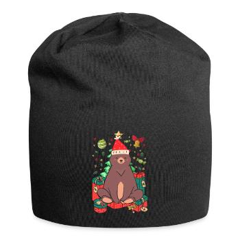 Christmas Bear Ugly Christmas Gift Xmas Santa - Jersey Beanie - black - Front