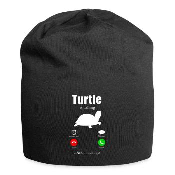 Turtle Gift Kids Reptiles Sea Beach - Jersey Beanie - black - Front