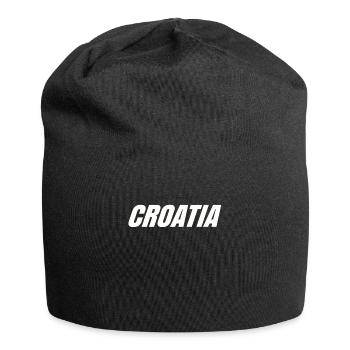 Kroatien Geschenk Herkunft Zagreb Hrvatska Heimat - Jersey-Beanie - Schwarz - Vorne