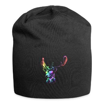 Deer DJ. Cool and Funny Music Animal With - Jersey Beanie - black - Front