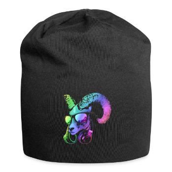 DJ Goat Cool y Funny Music Animal con auriculares - Bonnet en jersey - noir - Devant