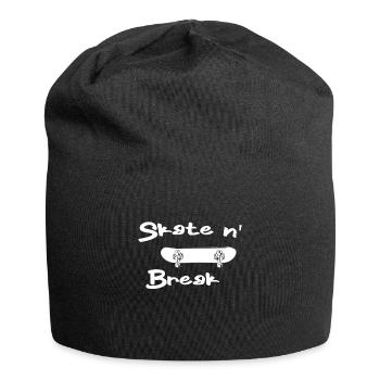 Skater Skateboard Gift Halfpipe Sk8 Ollie - Jersey Beanie - black - Front