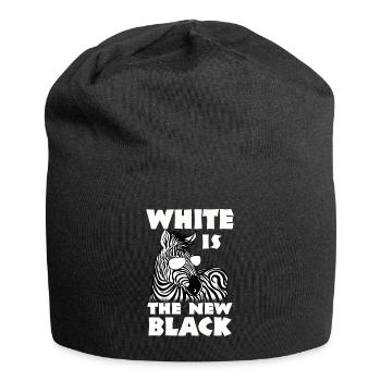 Zebra Geschenk Schwarz-weiß Safari Savanne Steppe - Jersey-Beanie - Schwarz - Vorne