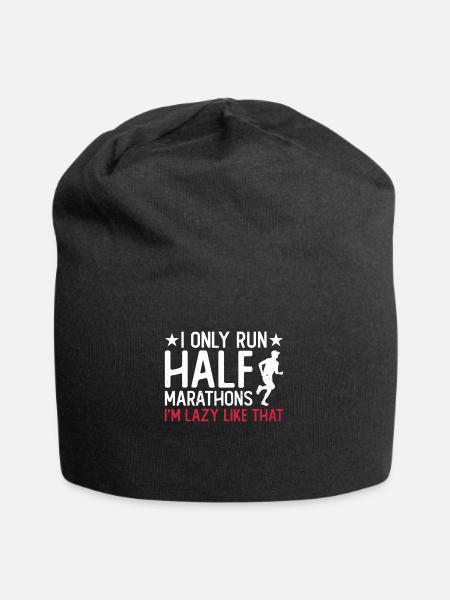 Halbmarathon Läufer Jogger Laufen Jogging Geschenk - Jersey-Beanie - Schwarz