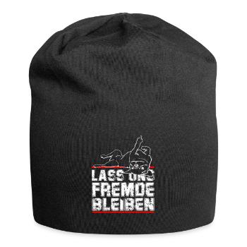 Hund Statement Spruch - Lass uns Fremde bleiben - - Jersey-Beanie - Schwarz - Vorne