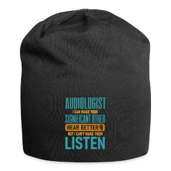 Pediatric Audiologist Audiology Funny - Jersey Beanie - black - Front