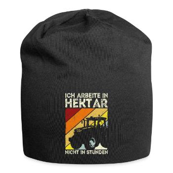 Ich arbeite in Hektar nicht in Stunden Traktor Bau - Jersey-Beanie - Schwarz - Vorne