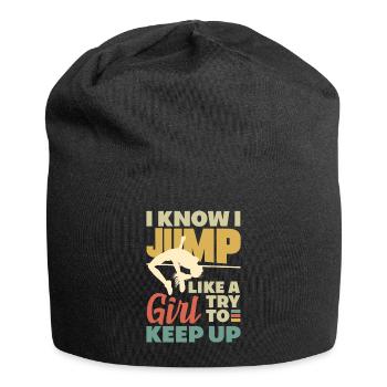 High Jump Jumping Jumper Track and Field Female - Jersey-Beanie - Schwarz - Vorne
