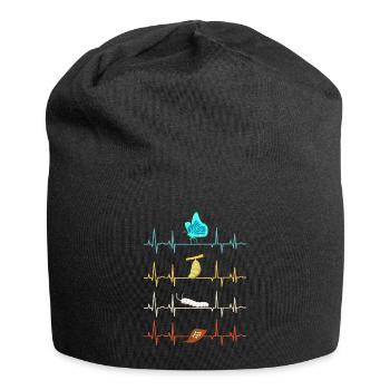 Entomology Milkweed Monarch Butterfly Heartbeat - Jersey Beanie - black - Front
