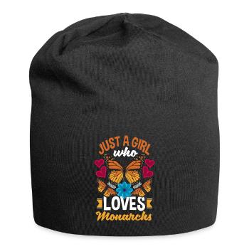Entomology Milkweed Butterfly Just A Girl Who - Jersey-Beanie - Schwarz - Vorne