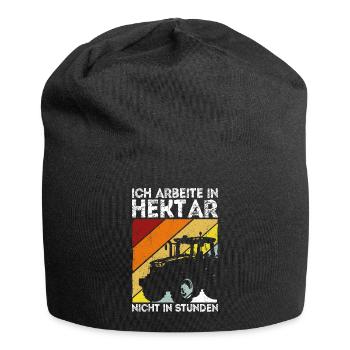 Ich arbeite in Hektar nicht in Stunden | Traktor G - Jersey-Beanie - Schwarz - Vorne