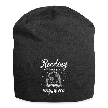 Reading Will Take You Anywhere Adventure Book - Jersey Beanie - charcoal grey - Front