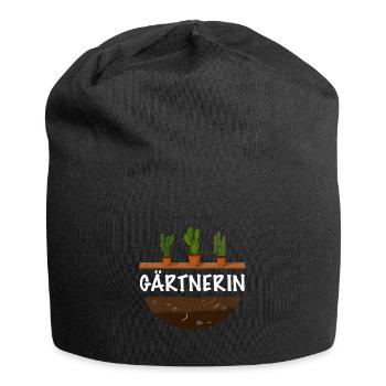 Gärtnerin - Jersey-Beanie - Schwarz - Vorne