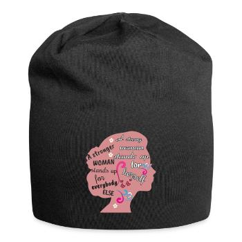 Stronger Woman Feminism Rights Womens Equality - Jersey Beanie - black - Front