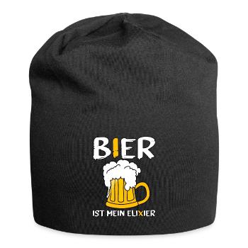 Bier ist mein Elixier Spruch Party Fest Oktober - Jersey-Beanie - Schwarz - Vorne