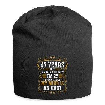 47 Year Old Funny Birthday Idea Humor 47 Birthday - Jersey-Beanie - Schwarz - Vorne