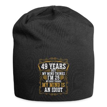 49 Year Old Funny Birthday Idea Humor 49 Birthday - Jersey-Beanie - Schwarz - Vorne
