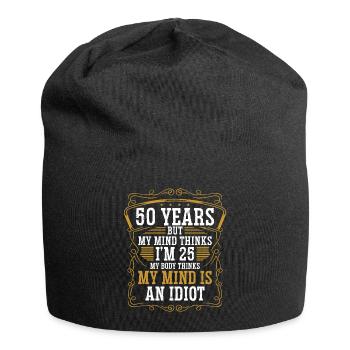 50 Year Old Funny Birthday Idea Humor 50 Birthday - Jersey-Beanie - Schwarz - Vorne