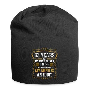 63 Year Old Funny Birthday Idea Humor 63 Birthday - Jersey-Beanie - Schwarz - Vorne