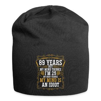 89 Year Old Funny Birthday Idea Humor 89 Birthday - Jersey Beanie - black - Front