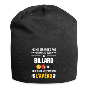 billard boule ne dérangez pas sauf apéro - Bonnet en jersey - noir - Devant