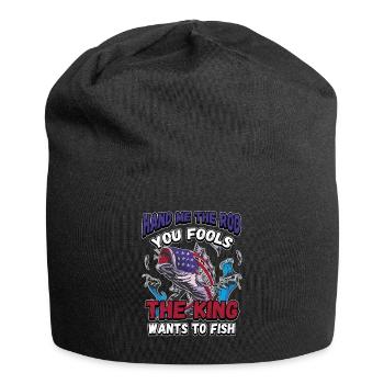 Hands Me The Rod Fools The King Will Fishing - Jersey Beanie - black - Front