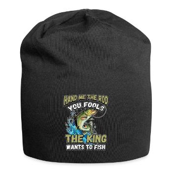 Hands Me The Rod Fools The King Will Fishing - Jersey Beanie - black - Front