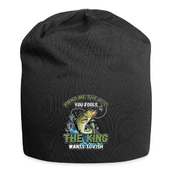 Hands Me The Rod Fools The King Will Fishing - Jersey Beanie - black - Front