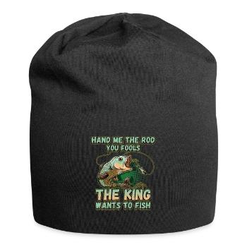 Hands Me The Rod Fools The King Will Fishing - Jersey Beanie - black - Front