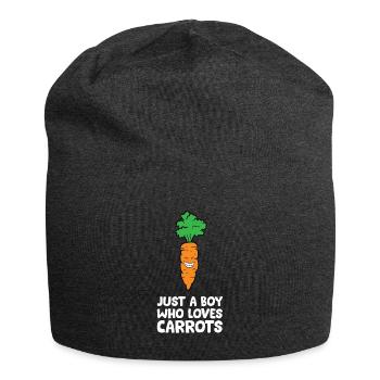 Just a Boy Who Loves Carrots - Jersey Beanie - charcoal grey - Front