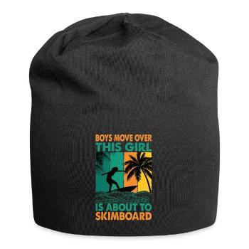 Les garçons se déplacent sur cette fille est sur le point de faire du skimboard - S - Bonnet en jersey - noir - Devant