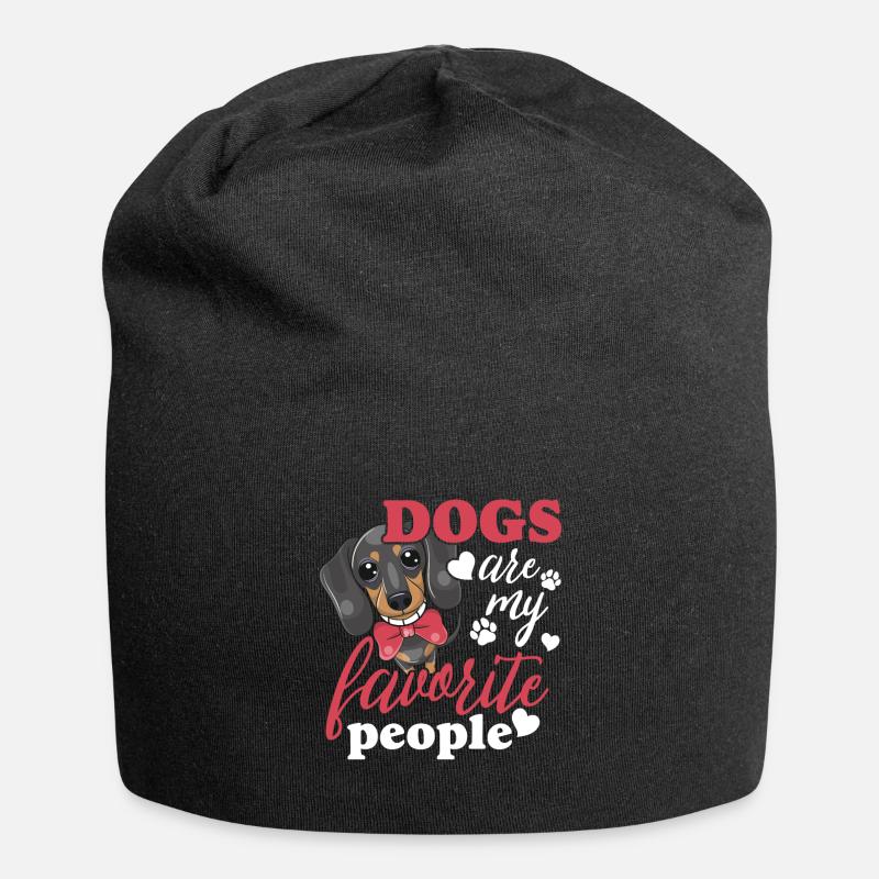 Dackel Hunde Sind Lieblingsmenschen Lustige - Jersey-Beanie - Schwarz
