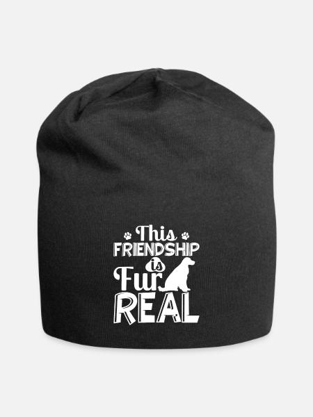 Cocker Spaniel Friendship is Fur Real Fun - Jersey Beanie - black