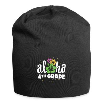 Aloha 4. Klasse Vierter Lehrer Erster Tag Zurück zu - Jersey-Beanie - Schwarz - Vorne
