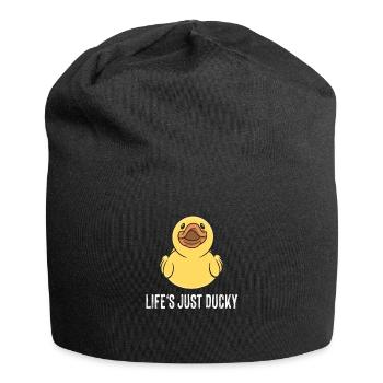 Life Is Ducky Squeaky Duck Bathtubs Duck - Jersey Beanie - black - Front