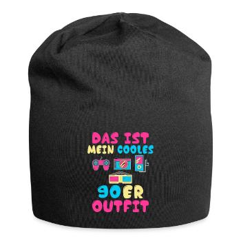 Das ist mein cooles 90er Outfit Motto Kleidung 90e - Jersey-Beanie - Schwarz - Vorne