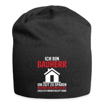 Ich bin Bauherr Bauleiter Chef Hausbau Eigenheim S - Jersey-Beanie - Schwarz - Vorne