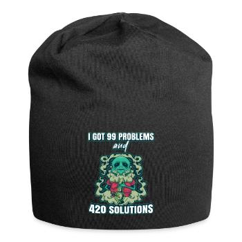 J’ai eu 99 problèmes et 420 solutions Cannabis Weed - Bonnet en jersey - noir - Devant