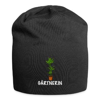 Gärtnerin Topfpflanze - Jersey-Beanie - Schwarz - Vorne